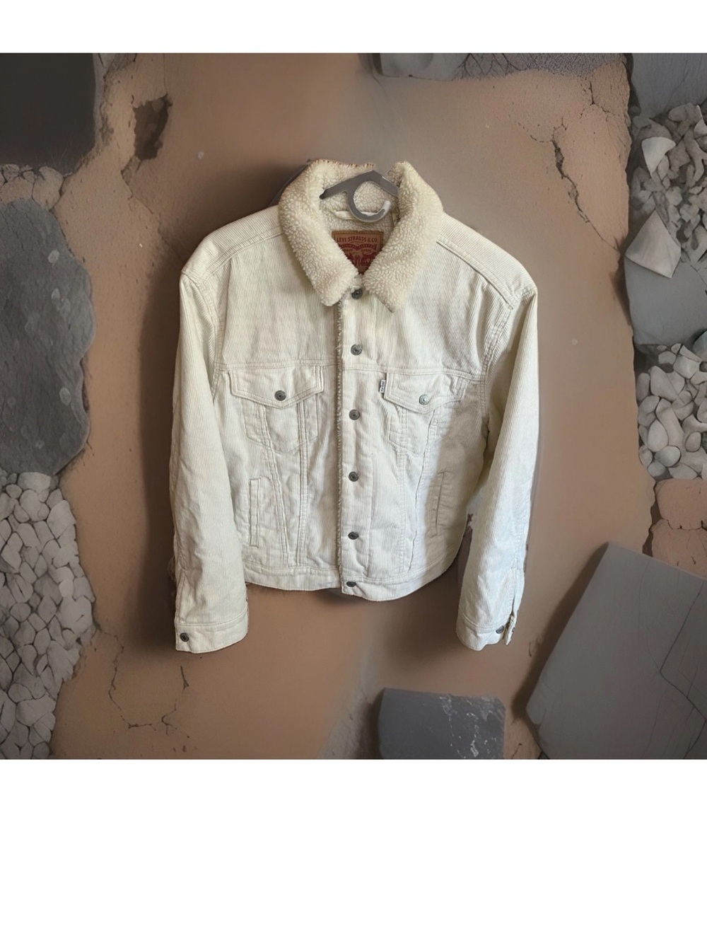 Levi’s Women’s Ex-Boyfriend Sherpa Trucker Jacket M Cream Corduroy 36137-0055